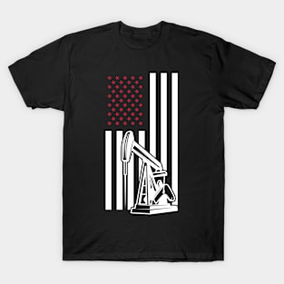 Oilfield Workers Patriotic Drilling Oil Rig Roughneck T-Shirt